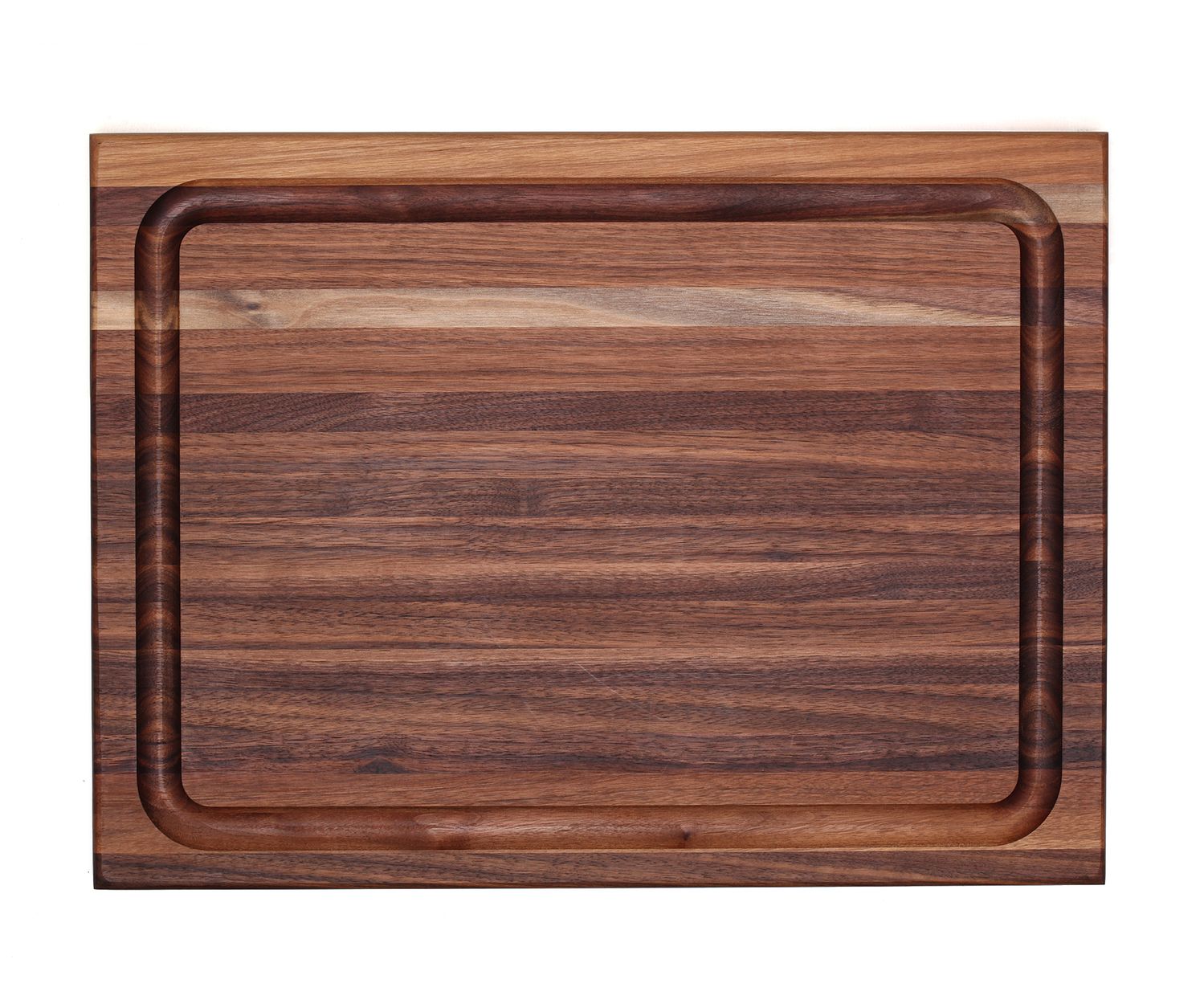 Walnuss Schneidebrett 50,8x40,6 Cm - Mit Saftrille & Griffen - Aus Amerikanischer Walnuss, Lebensmittelecht