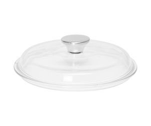 Riess Glasdeckel hoch mit Edelstahlknopf 20 cm Cristall